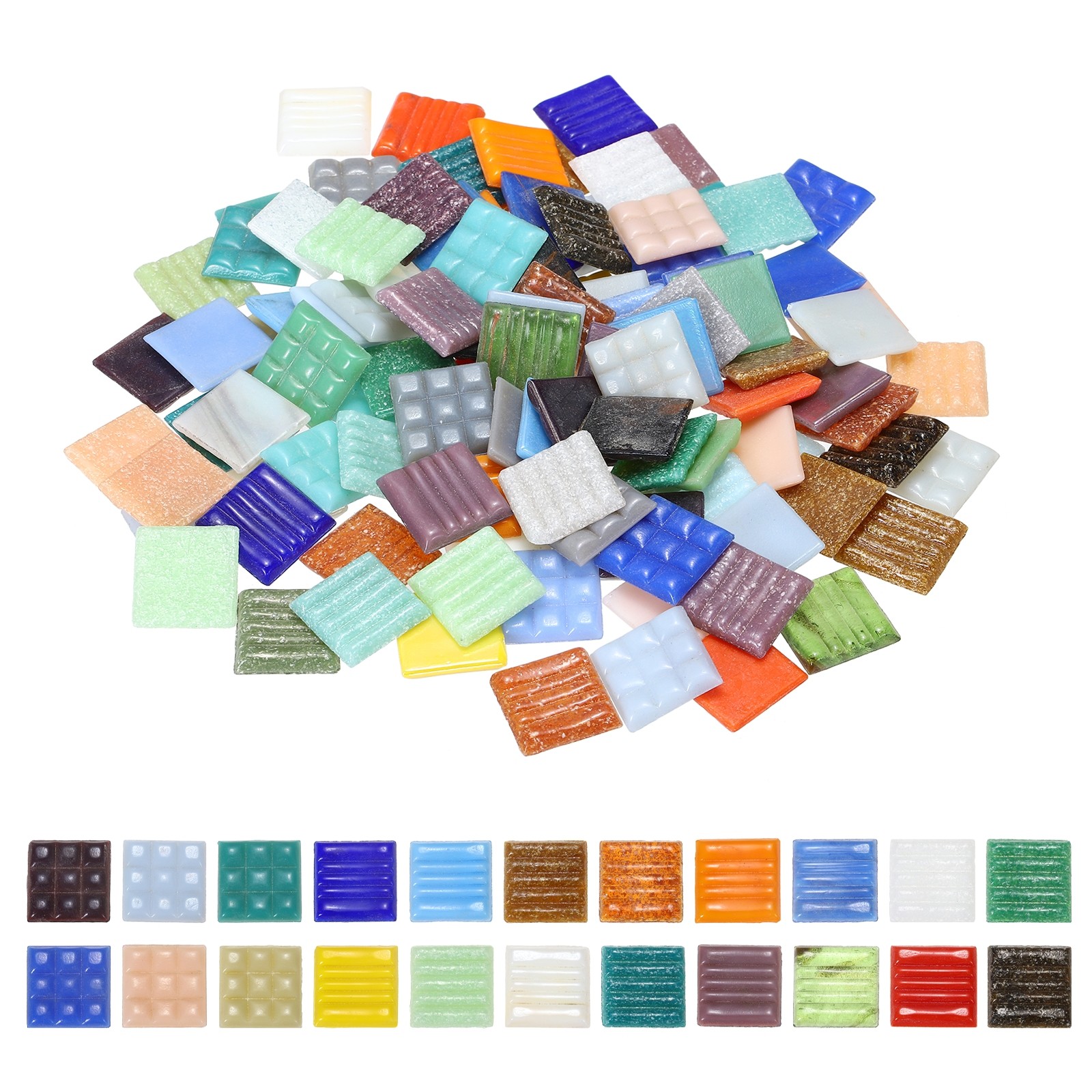 0.66LB Quartz Mosaic Tiles for Crafts Bulk, 3/4″ Square Mosaic, Mixed Colors