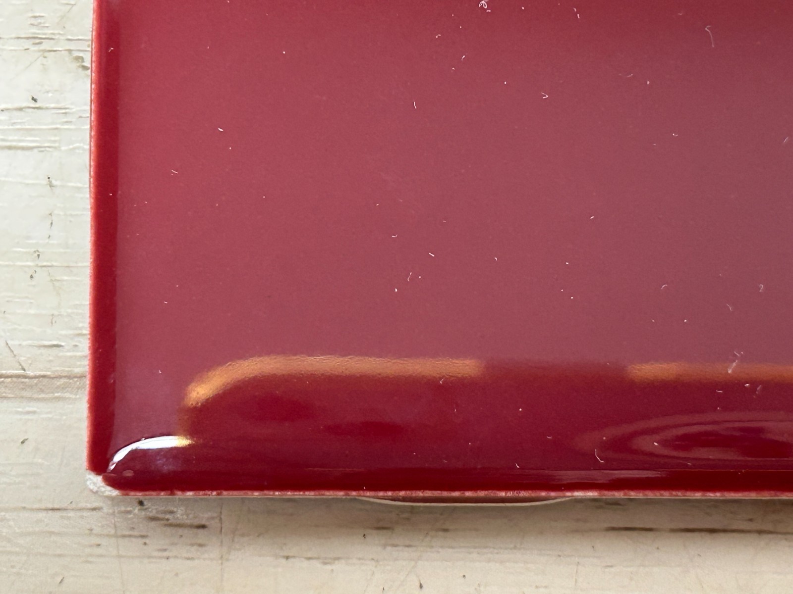Vintage Lot Of 4 Ceramic Bath/Kitchen Wall Tiles 4.25 Inch Square Burgundy Red