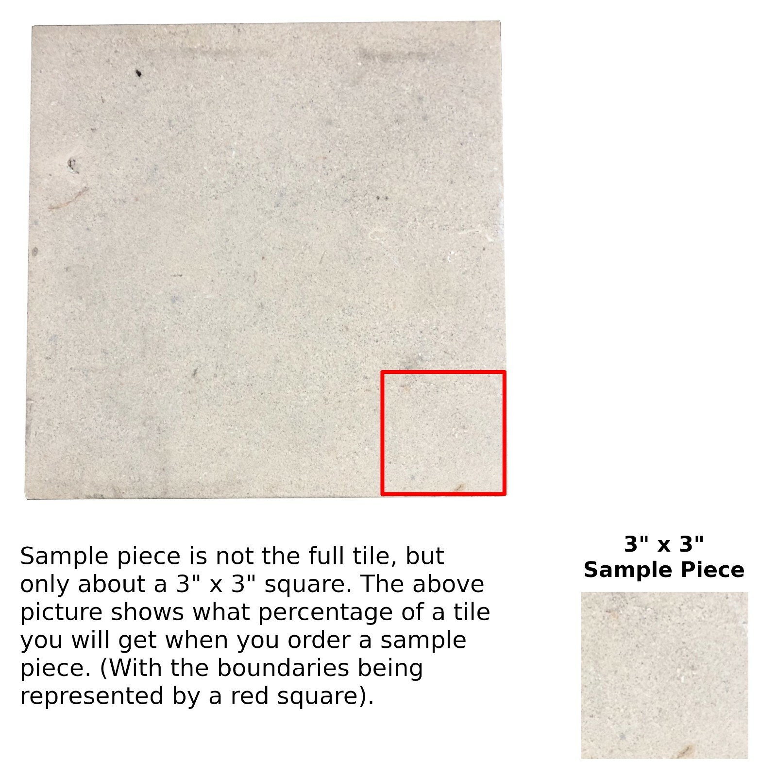 Tile Tan Limestone Floor About 3×3 SAMPLE PIECE TS-58