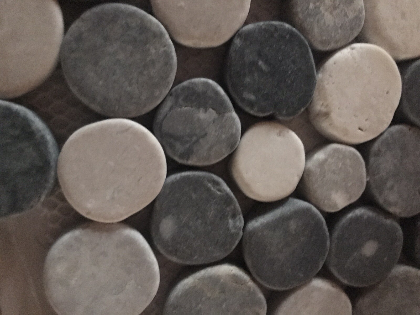 Pebble Stone Tile grey gray 12×12 River Rock Shower Floor Wall niche mosaic new