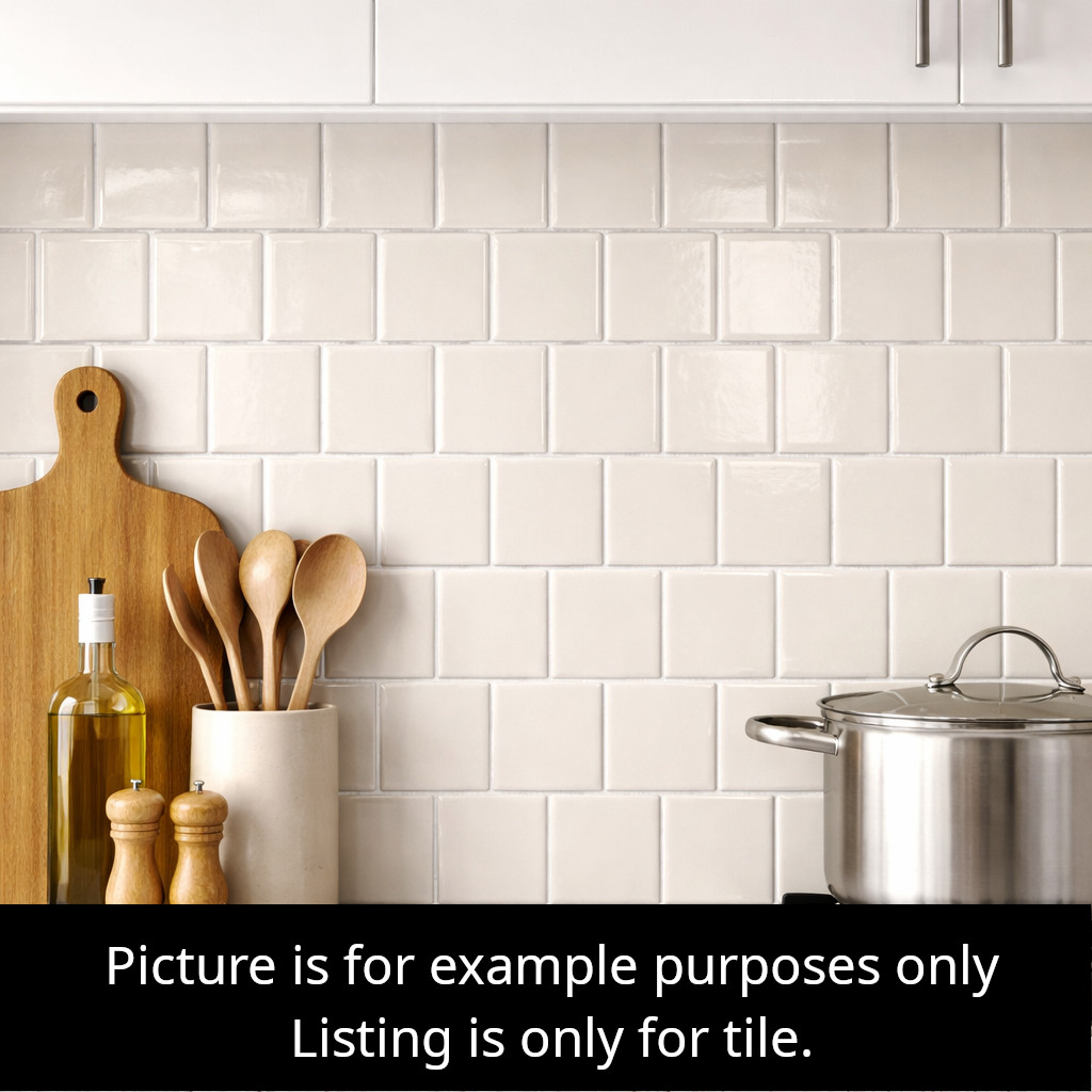 Off-White Glossy Wall Tile 4×4 Kitchen Border Remodel Ceramic C# 515 10 SQ FT