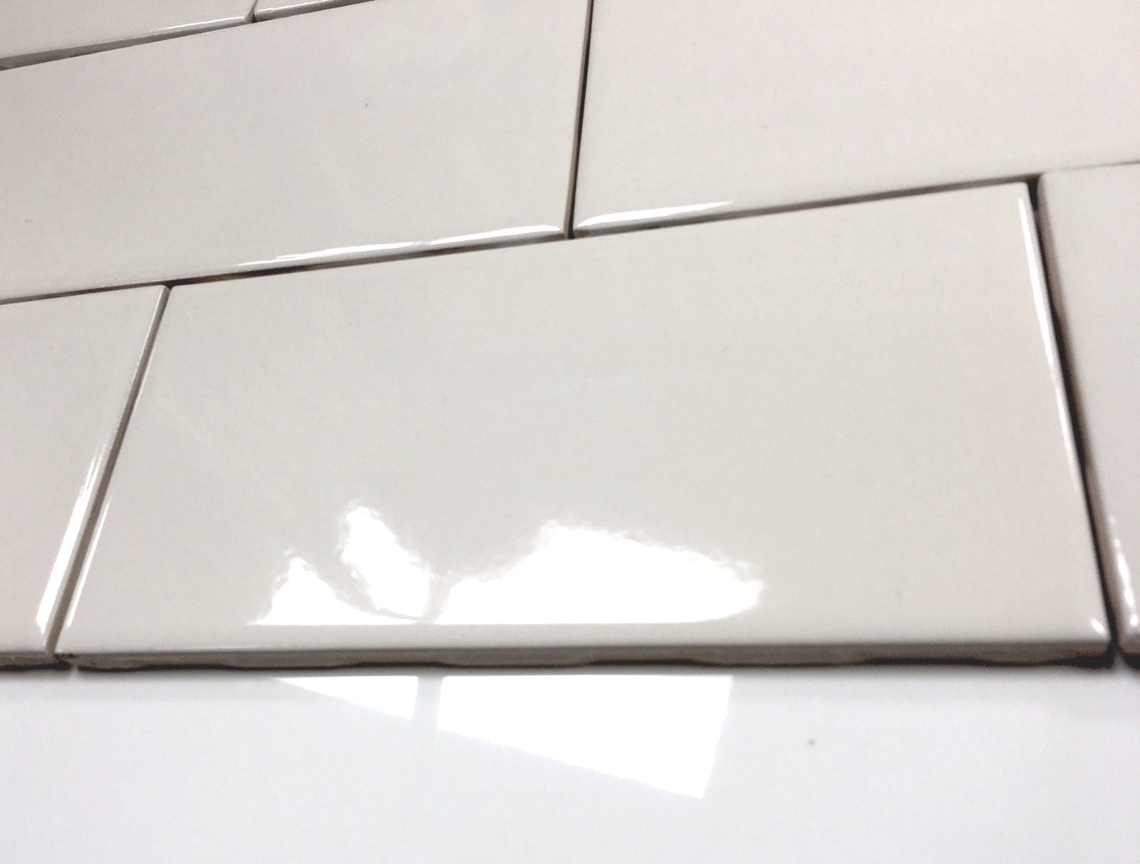 Bone 3×6 Shiny Glossy Finish Ceramic Subway Tile Backsplash Wall Floor 1 PC