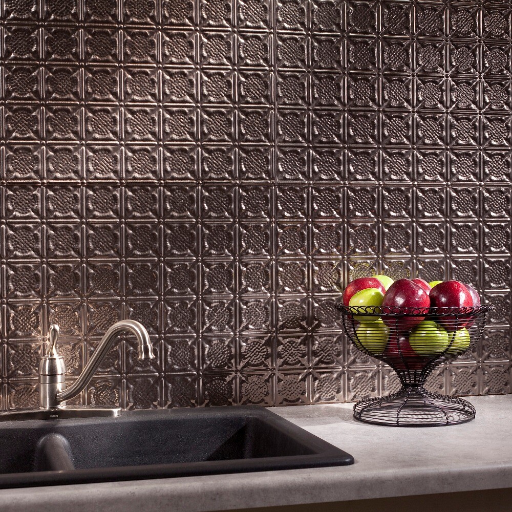 Fasade 18in x 24in Traditional Style/Pattern #6 Backsplash Panel