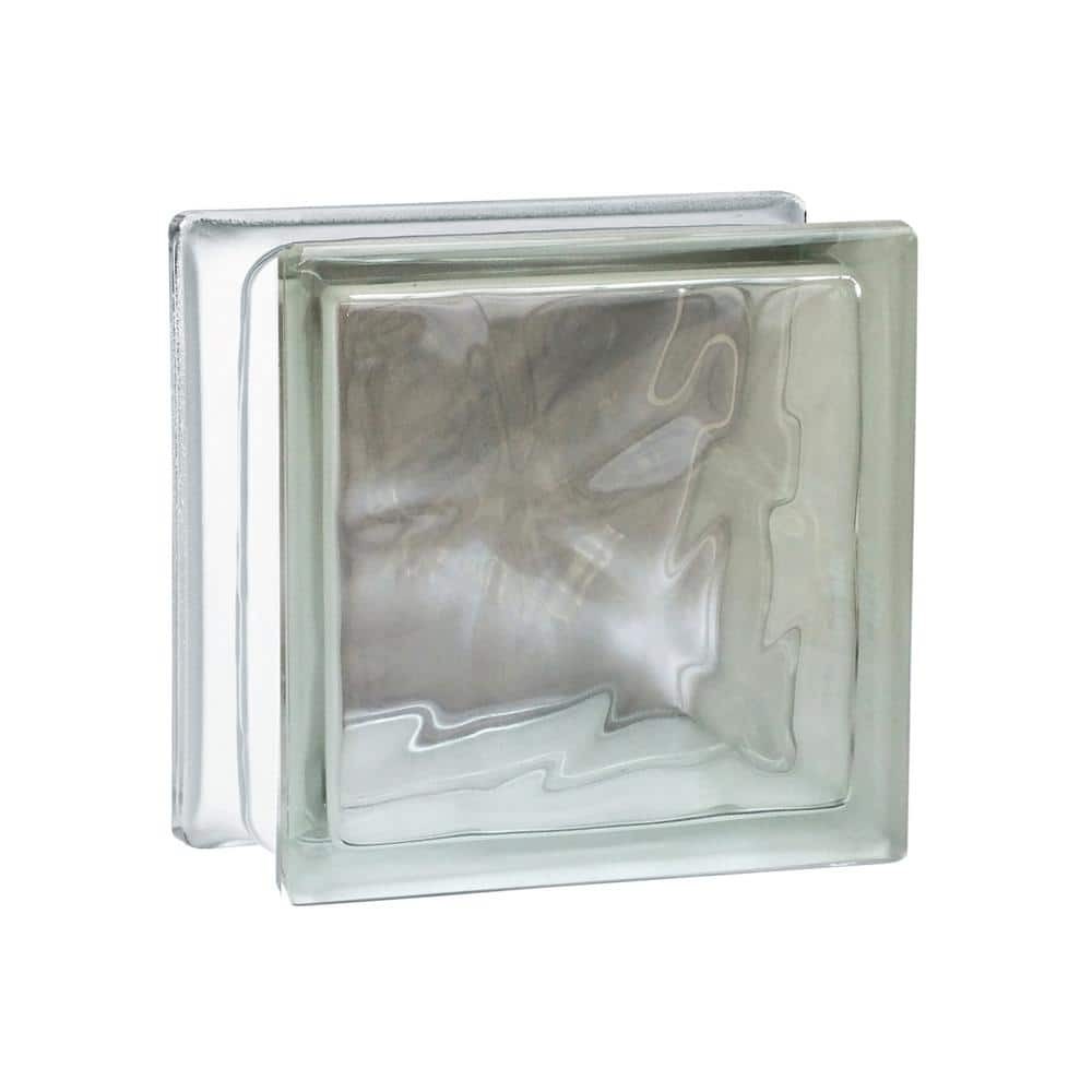 Nubio 4 in. Thick Series 8 in. x 8 in. x 4 in. (8-Pack) Wave Pattern Glass Block