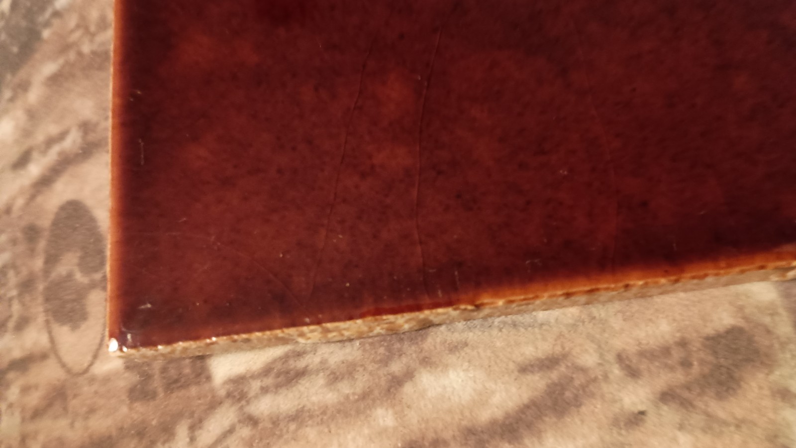 Vtg Oxblood Burgundy 1950s Tile Gardens California 4¼” Square High Sheen Gloss 4