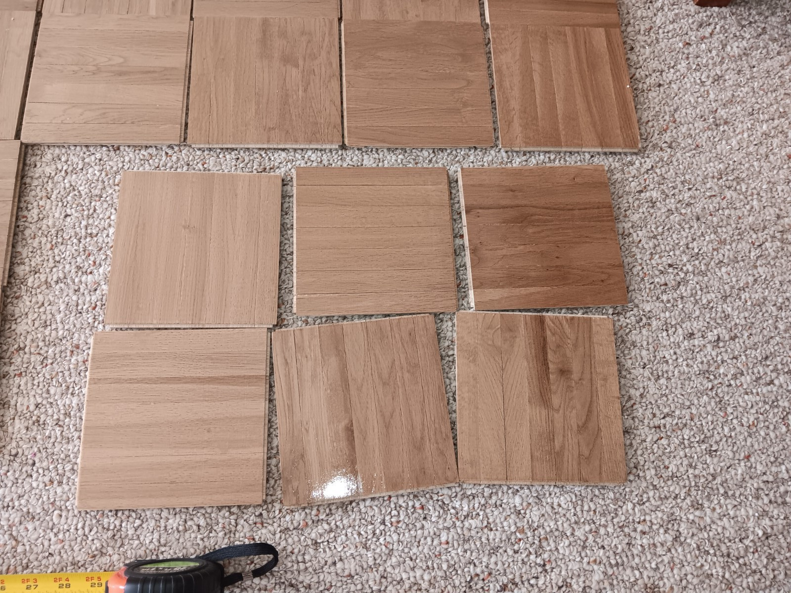 22 + Square Feet Bundle WHITE OAK 7 finger Parquet Flooring – Topflor 1/2 tiles