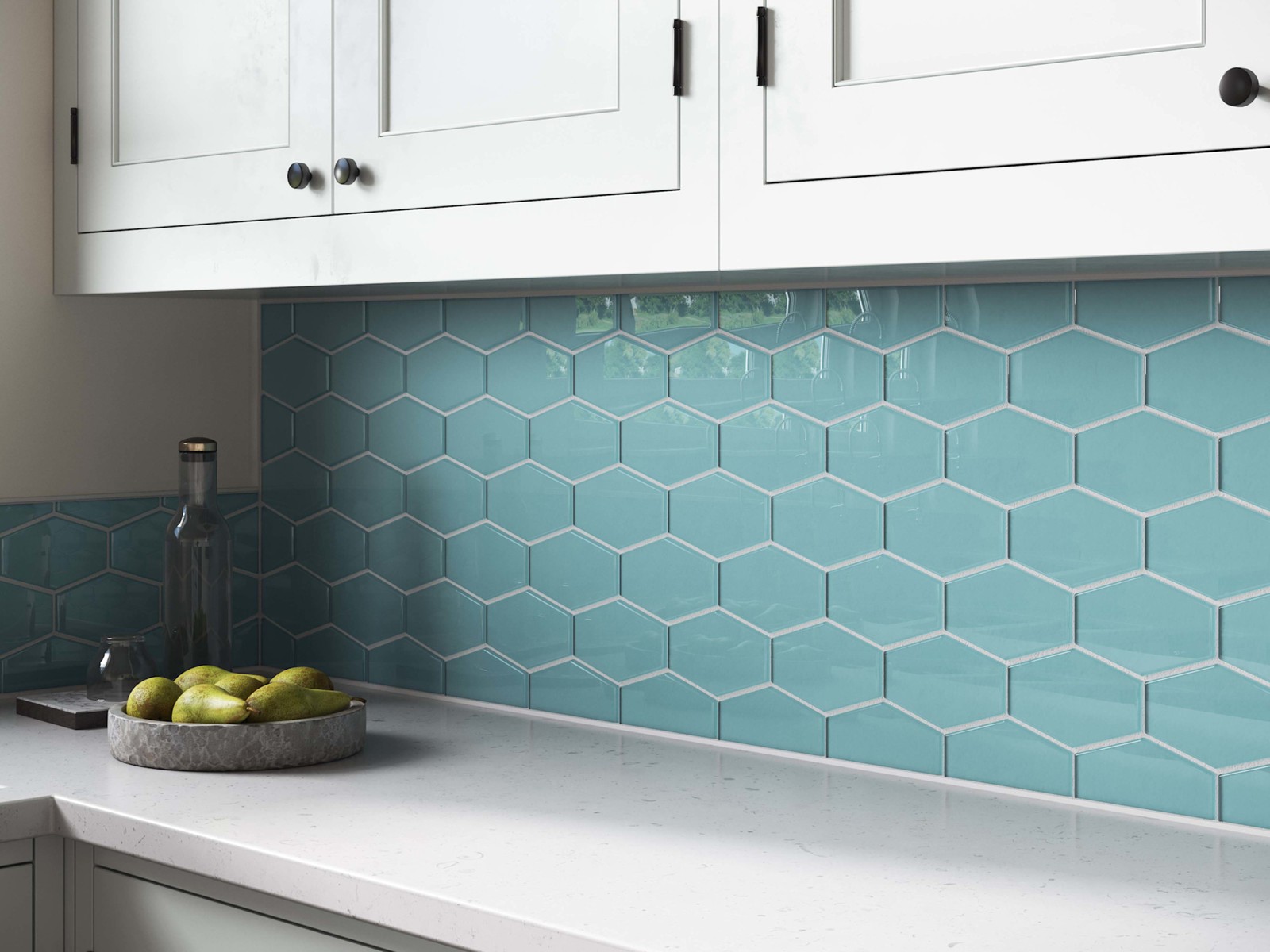 Cruz Bay Studio MKT2871 Long Hex – 11″ x 11″ Geometric Wall Tile – Soft Ivory