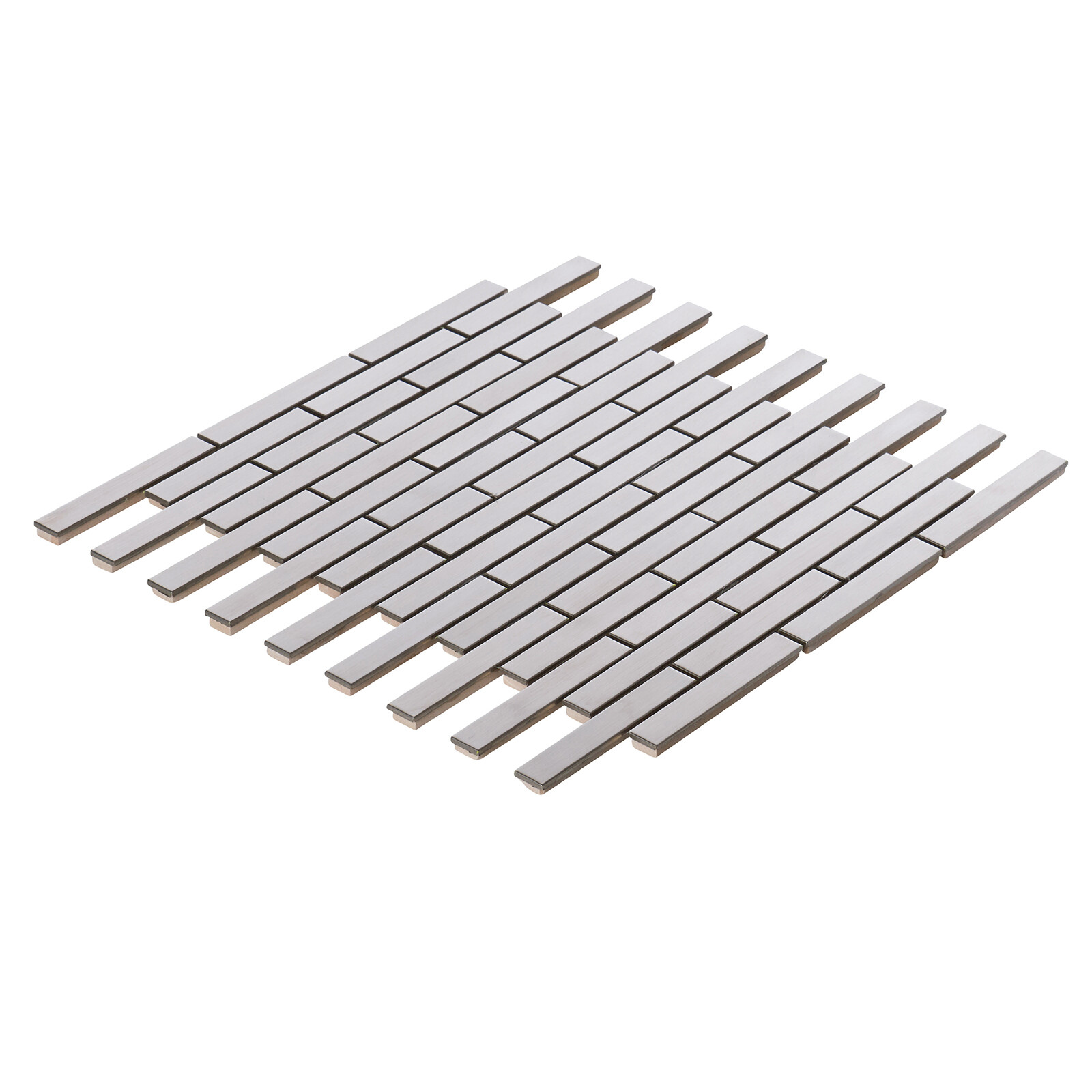 Brushed Nickle Stainless Steel Metal Metallic Mosaic Tile Kitchen Backsplash