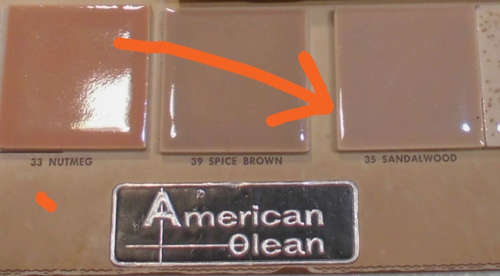 Vintage 4 1/4″ American Olean Tile Sandlewood / Suntan Light brown Reclaimed