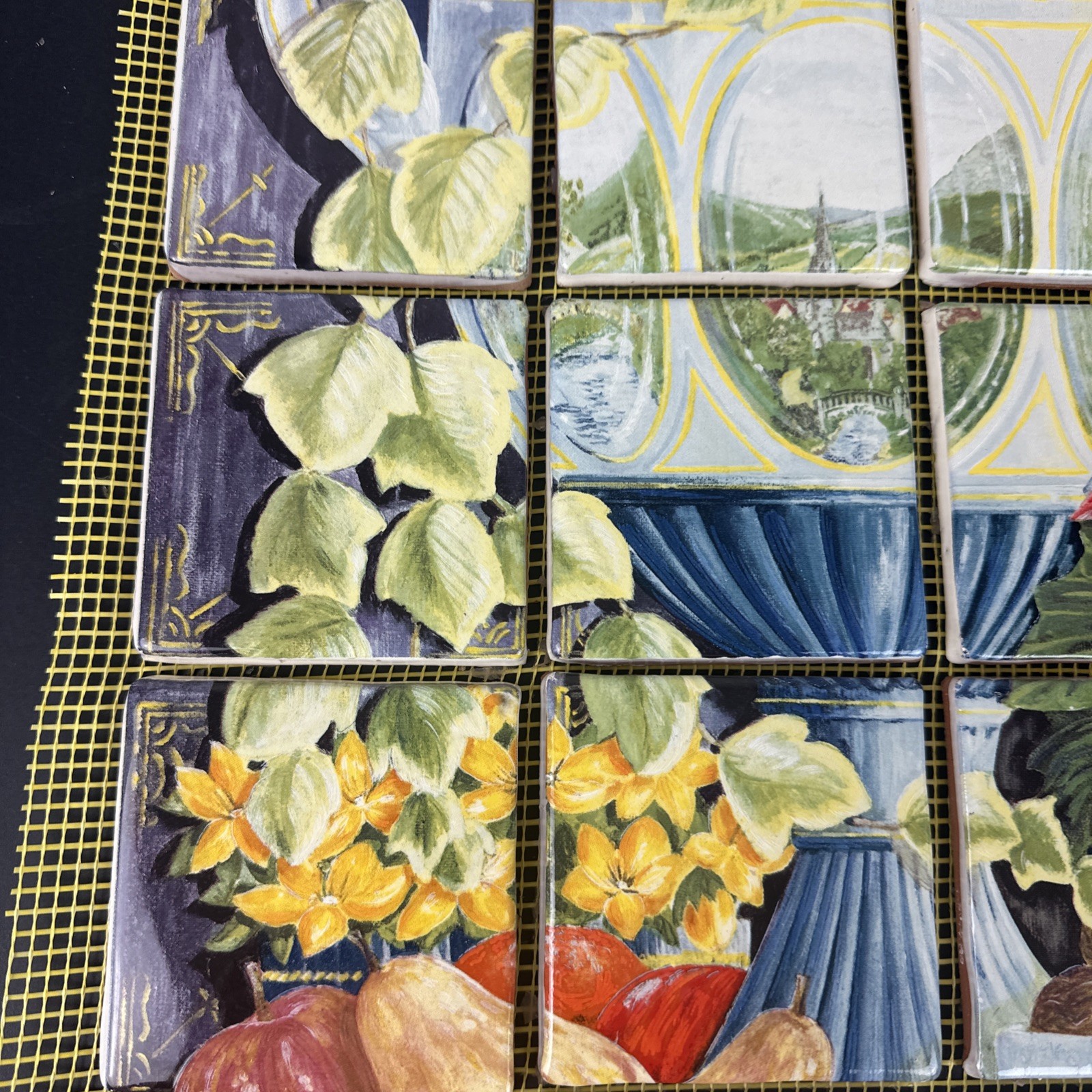 16×20″ 20pc 3.75″ Ceramic Terra Cotta Tile Mosaic Mural Fruit Urn Nut Backsplash
