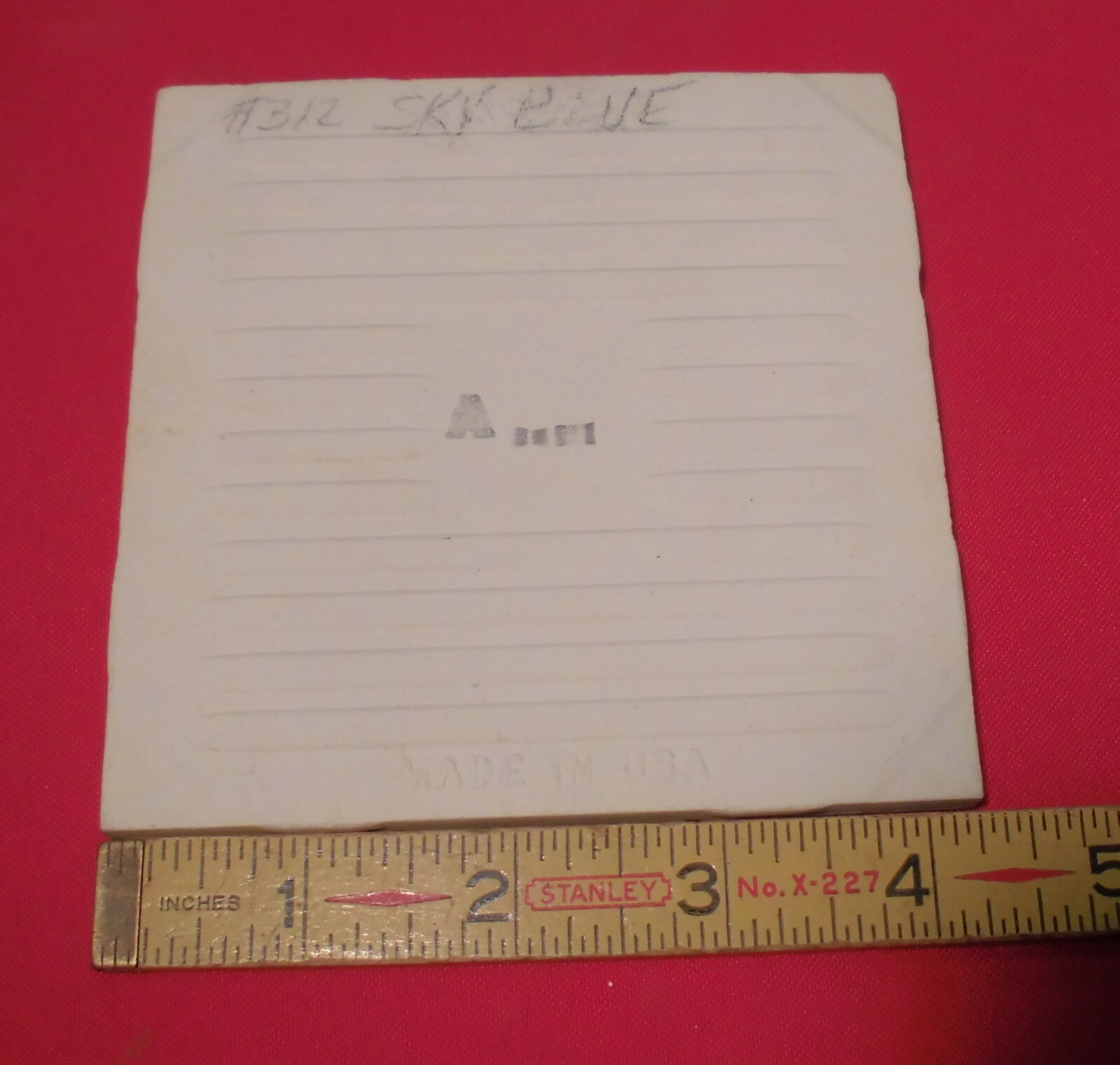 1 pc. 4-1/4″ Ceramic Tile *Sky Blue* Scored 9ths Crystalline; by American Olean