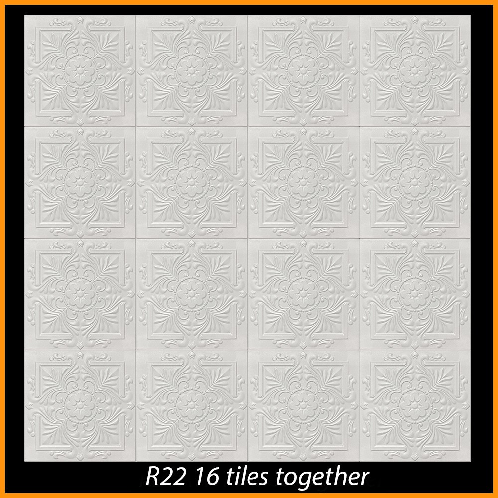 DIY Ceiling Tiles Glue Up Styrofoam 20×20 – R22 White – Pack/104 pcs 274 sq ft