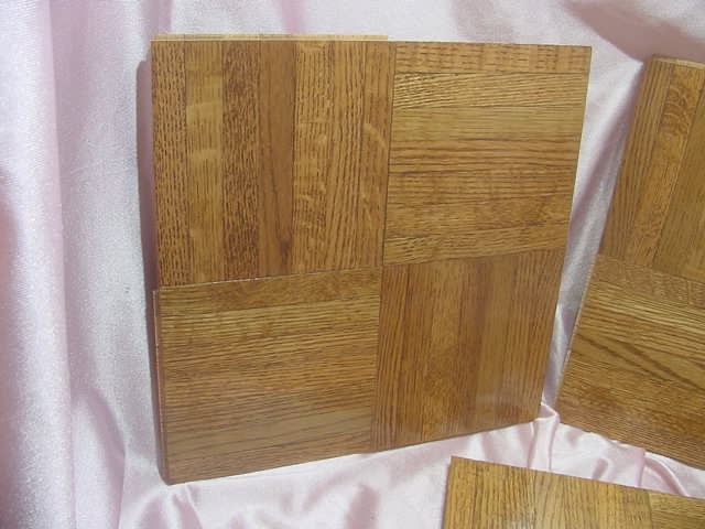 VINTAGE 60s-70s HONEY OAK PARQUET WOOD FLOORING FULL CASE 25 SQ.FT. 12” x 12″