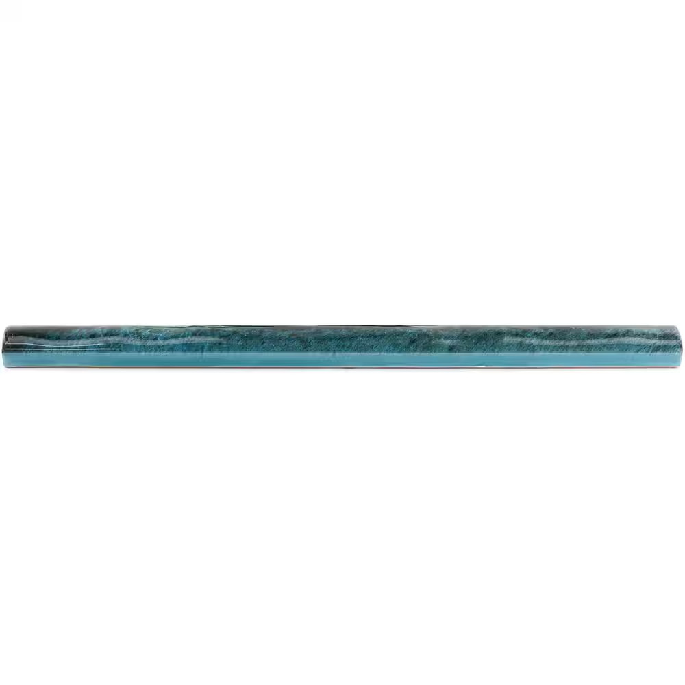 Moze Blue 0.75 In. X 12 In. Ceramic Pencil Liner Wall Tile