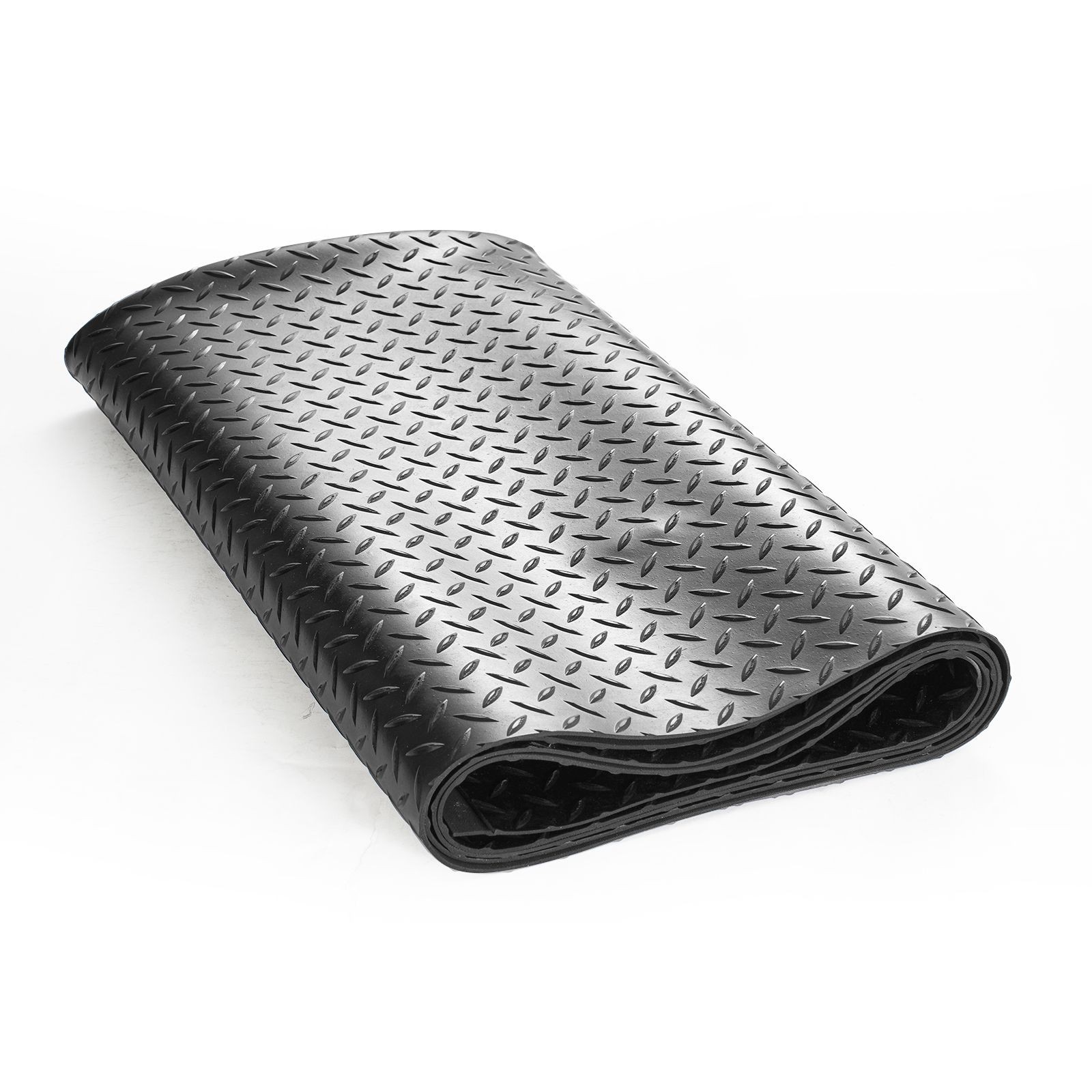 Diamond – Plate Rubber Flooring Roll, 3 mm x 4 ft x 6 ft Garage Floor Mat, SBR