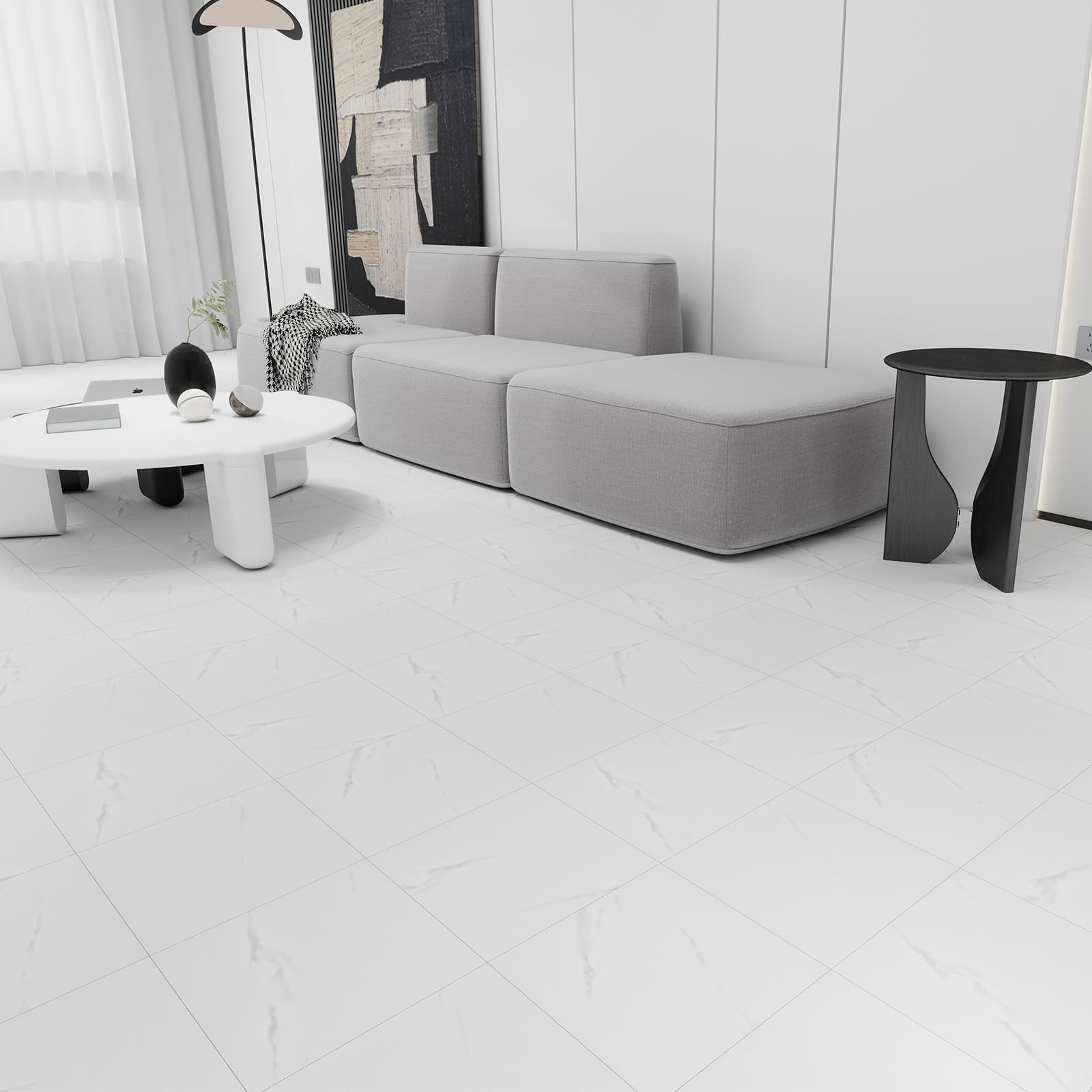 20-Pack 12″x12″ Marble Peel and Stick Floor Tiles Waterproof Self Adhesive Vi…