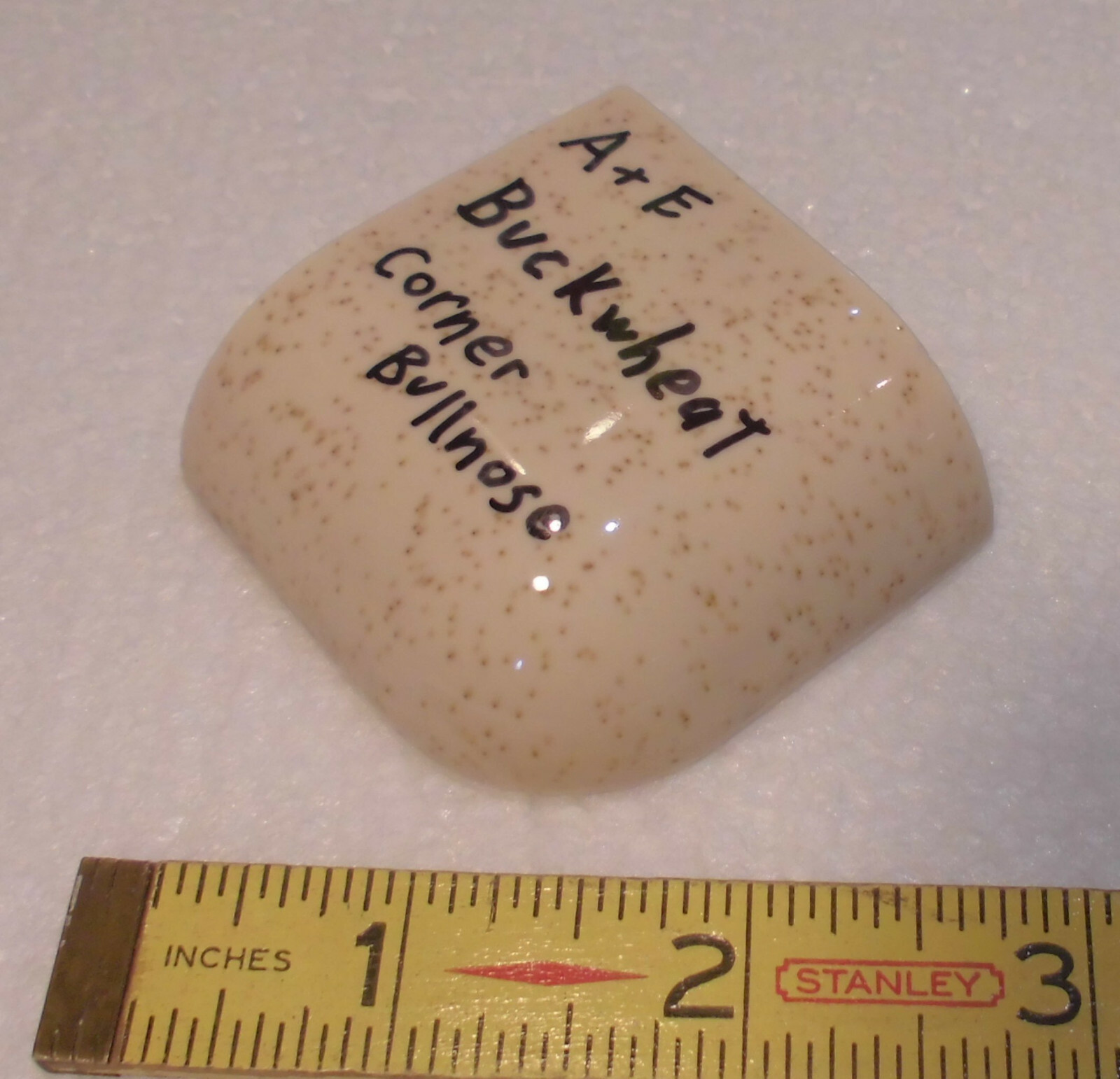 1 pc. Buckwheat Ceramic Bullnose Outside Corner Tile 2″ X 2″ American Olean