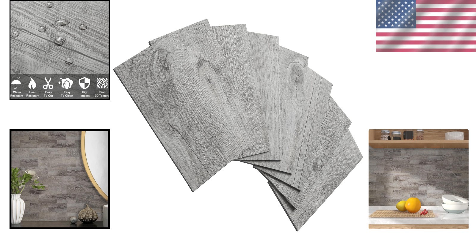 100-Piece Peel and Stick Dover Gray Backsplash Tiles for Elegant Interiors