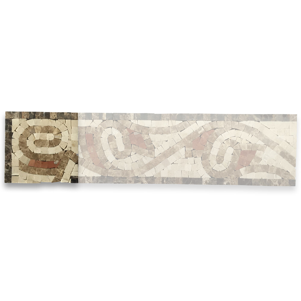 B0033CP Marble Mosaic Border Decorative Accent Tile Waltz Crema 4×4 Polished