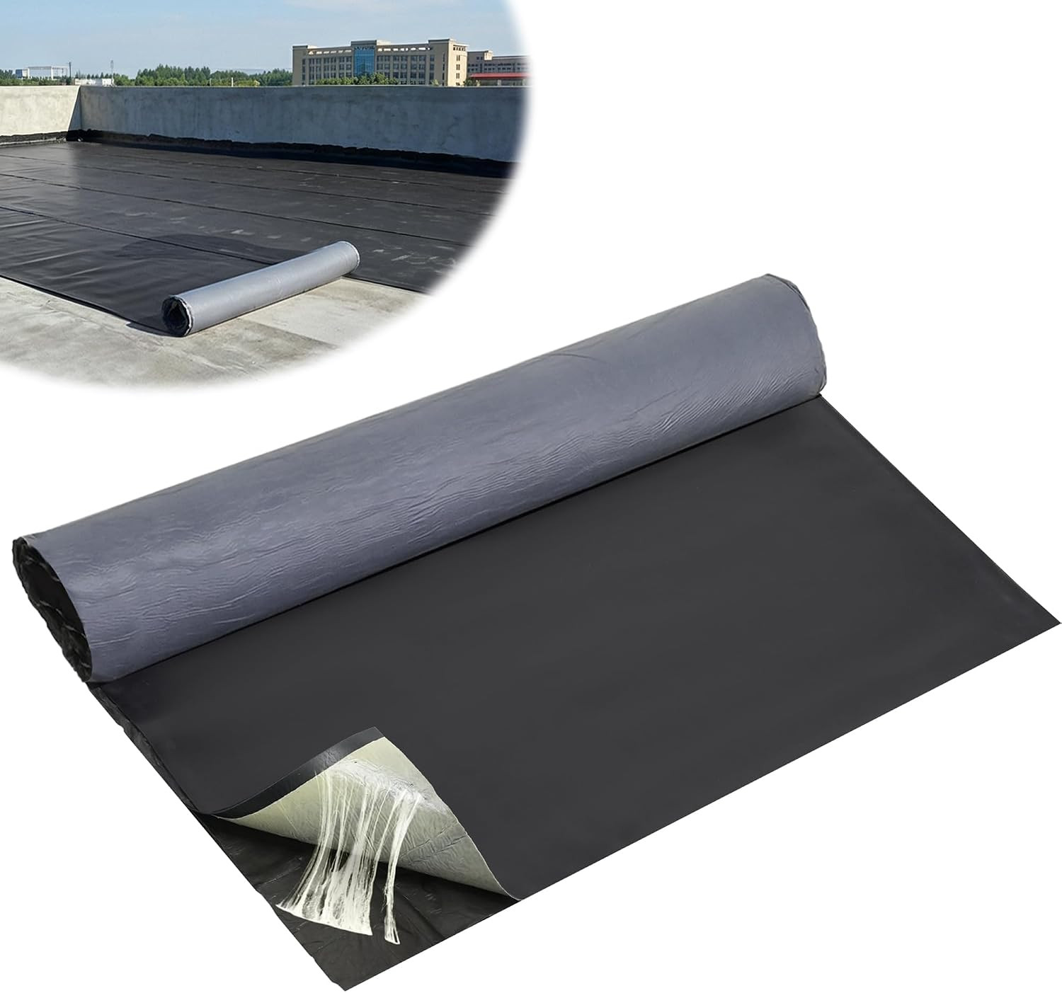 50 Mil EPDM Rubber Roofing Materials Roll 39 in X 16.4 Ft | Self-Adhesive Waterp