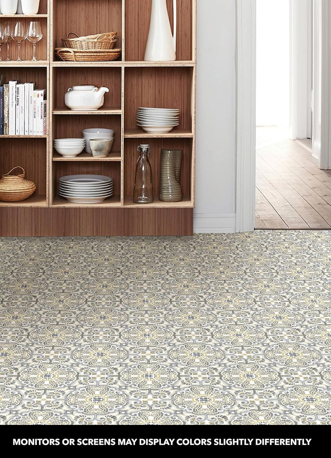 FP2947 Antico Peel & Stick Floor Tiles, Multicolor
