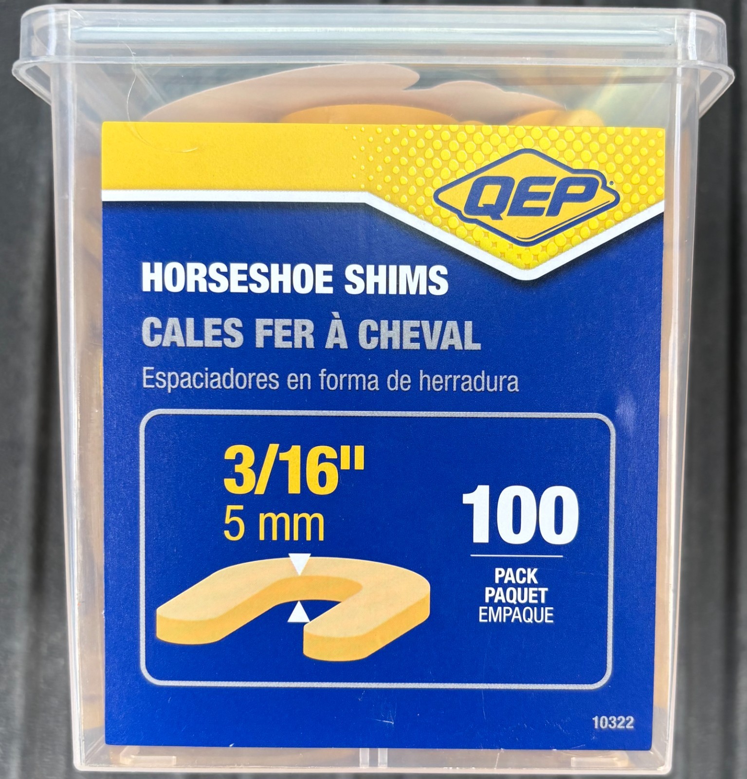LOT of 4 – (100-Pk) QEP Horseshoe Shim Tile Spacers Yellow 3/16″ 10322 NEW