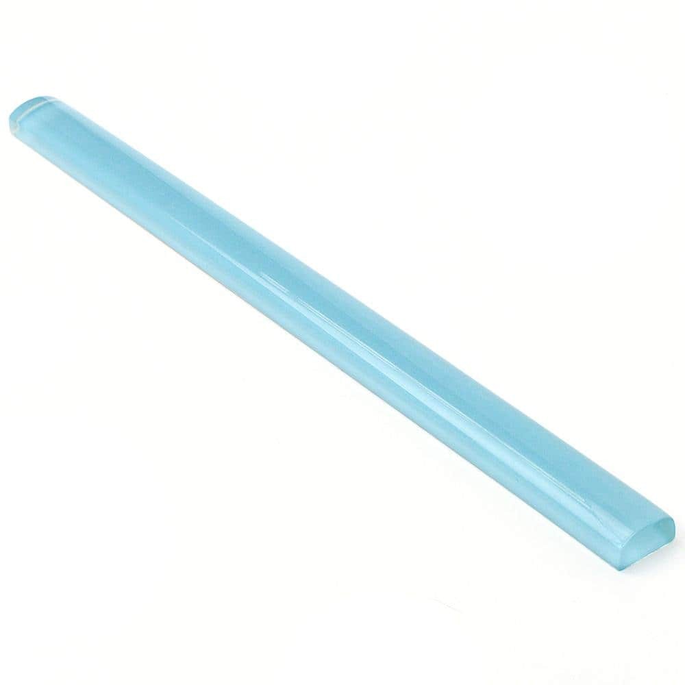 Aqua 3/4 In. X 12 In. Glass Pencil Liner Trim Wall Tile
