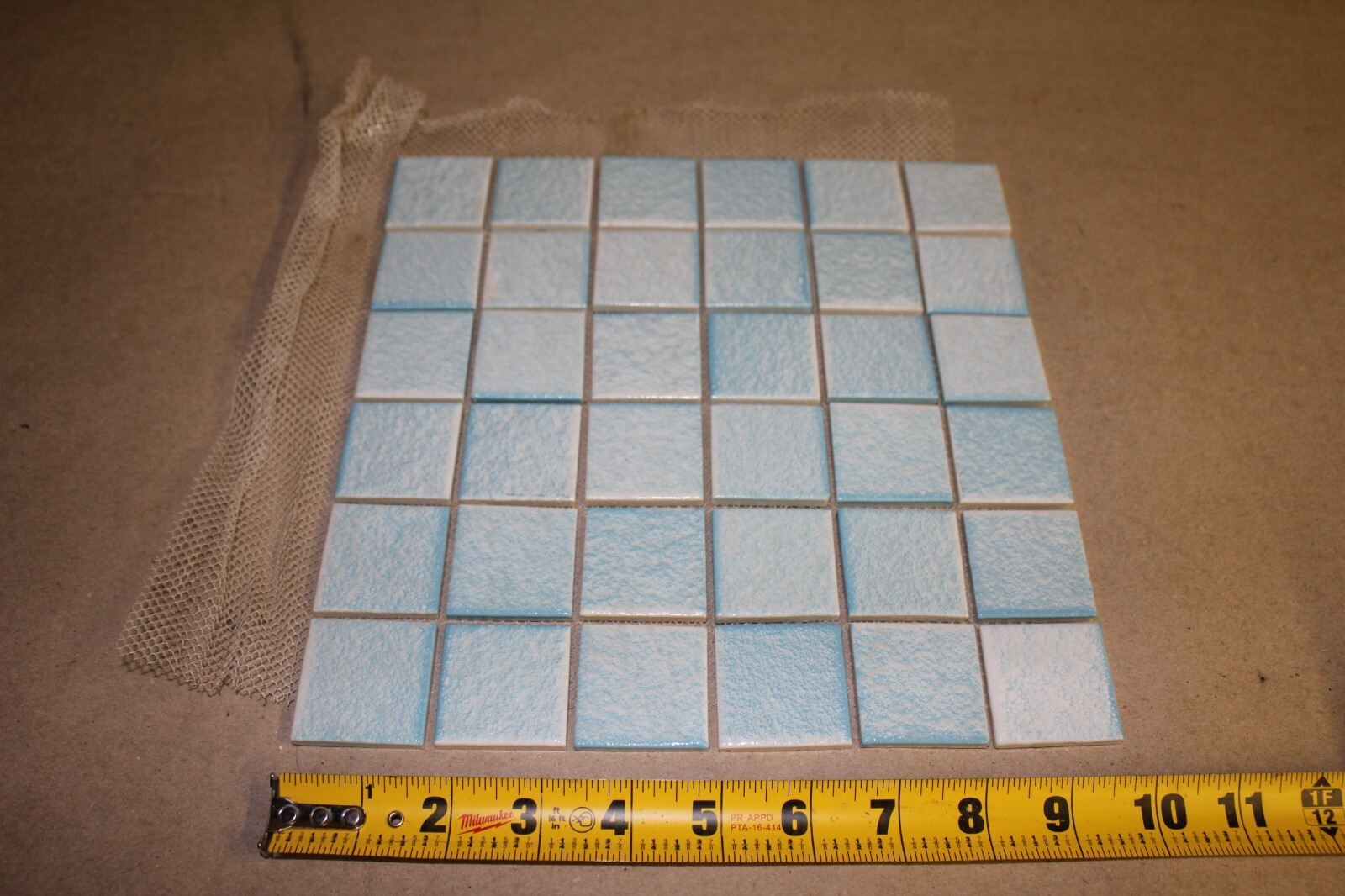 one 10 x 10 inch Blue aqua Splash tile back splash made in japan new old stock