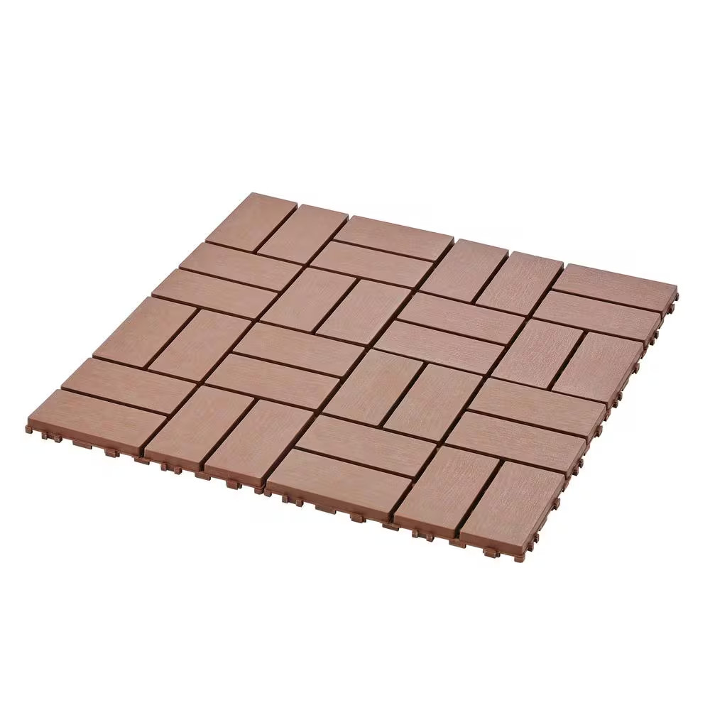 11.8 In. X 11.8 In. Patio Outdoor Flooring Waterproof Plastic Interlocking Deck