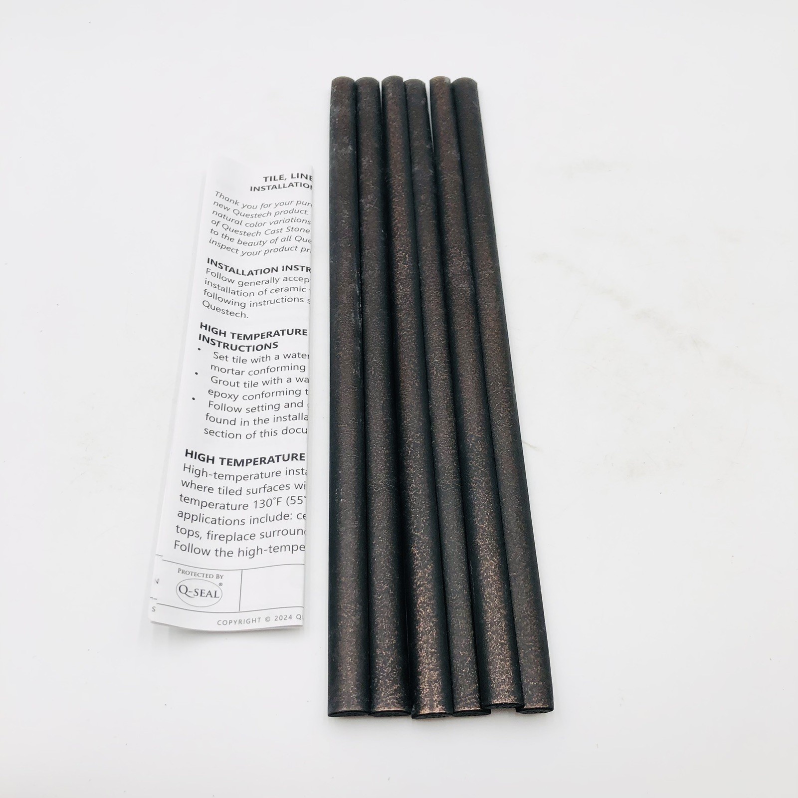 Questech Quarter Round Tile Trim, 1/2 x 12 Inch, Oil Rubbed Bronze (6 Pack)