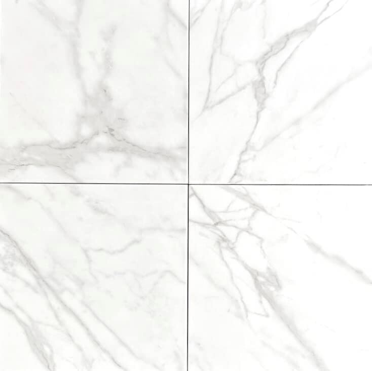 12×12 Calacatta Empire Ceramic Tile for Walls Floors Made in USA (1 Piece)