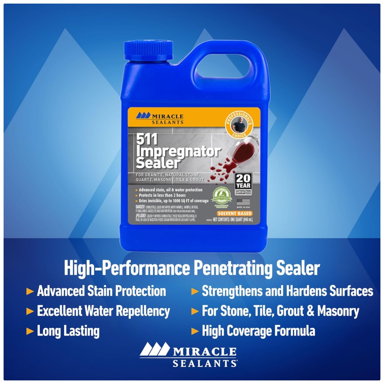 Water Resistant Sealer for Tile & Stone Surfaces