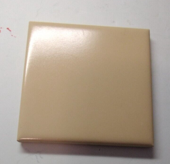 1 Wall Tile Mosaic USA 4-3/8″ Sq. Semi Gloss Cantaloupe Melon Orange Ceramic Vtg