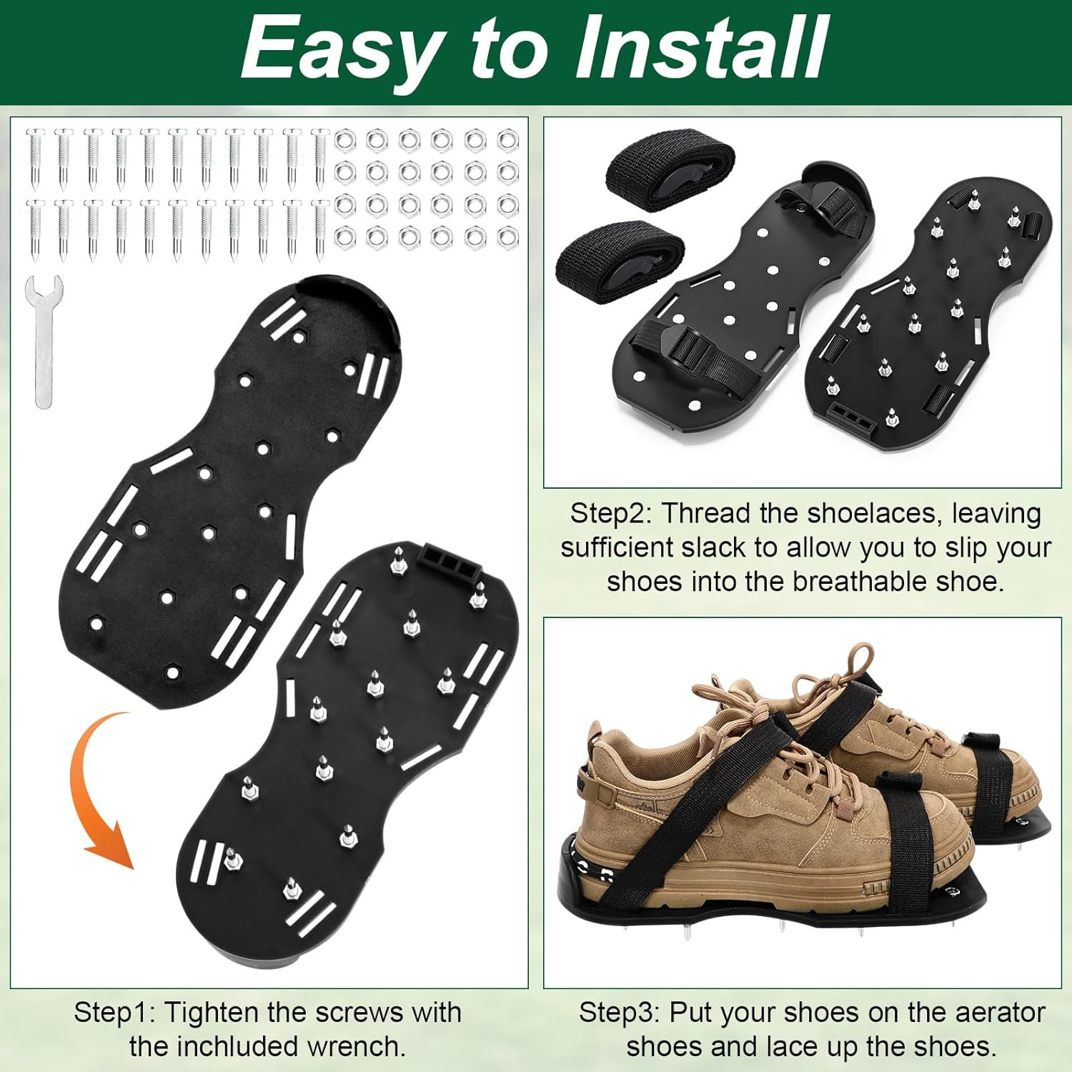 10 Pair Epoxy Floor Spiked Shoes with 3/4 Inch Short Spike Concrete Spiked