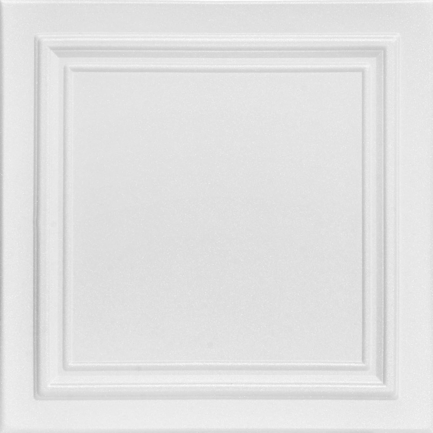 R24 Line Art Foam Glue-up Ceiling Tile 21.6 sq. ft./Case, Pack of 8, Plain White