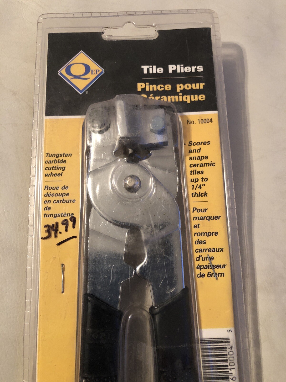 QEP 8″ Tile Pliers 10004 – BRAND NEW Open Package. Scores And Snaps Ceramic Tile