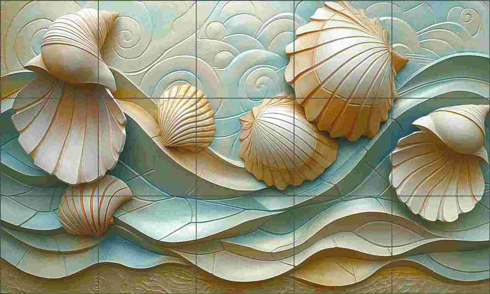 Shell Art Tile Backsplash Steve Hunziker Beach Ceramic Mural OB-SH1856