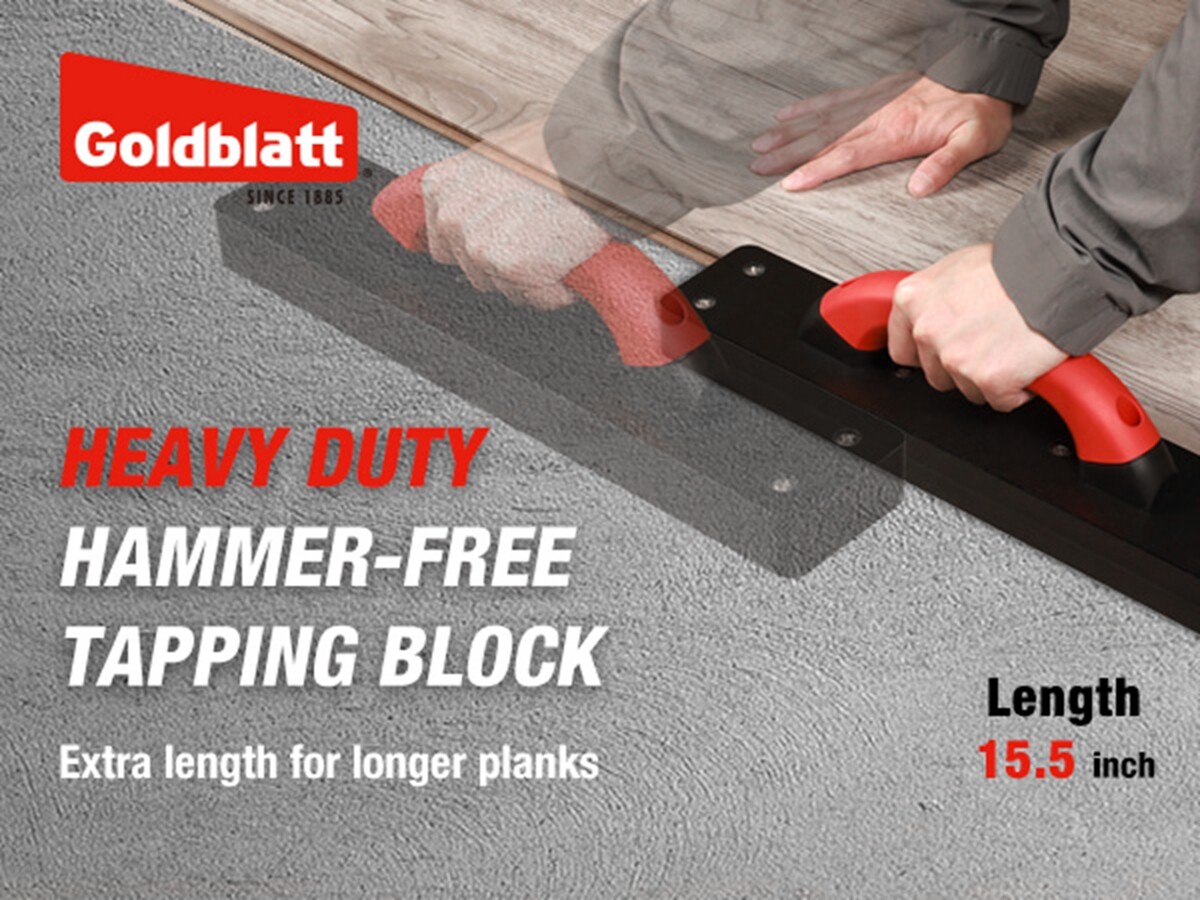 Goldblatt Heavy Duty Tapping Block Hammer-Free Floor Installation Tool 9″ Handle
