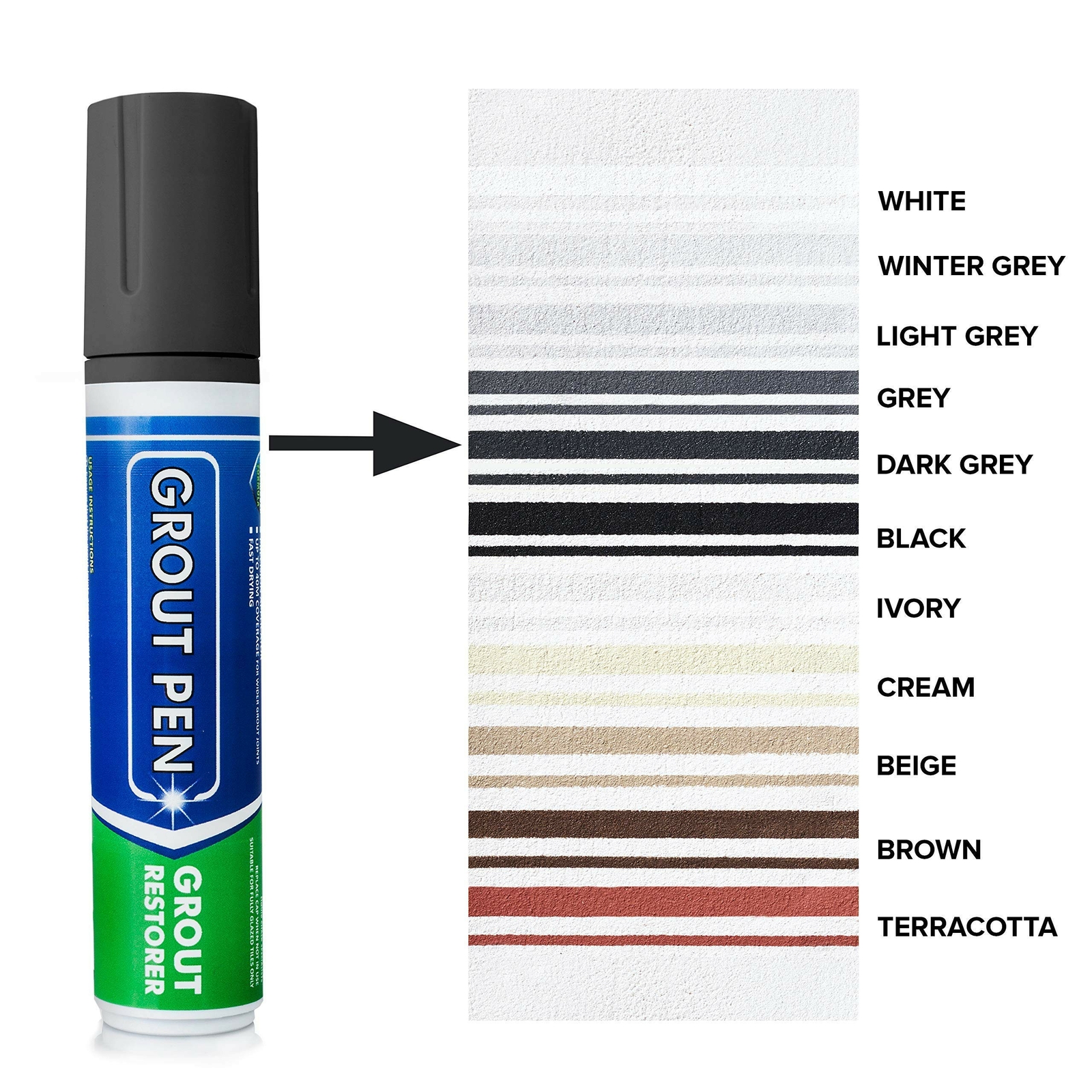 Grout Pen Dark Grey Tile Paint Marker: Waterproof Tile Grout Colorant – Wide Tip