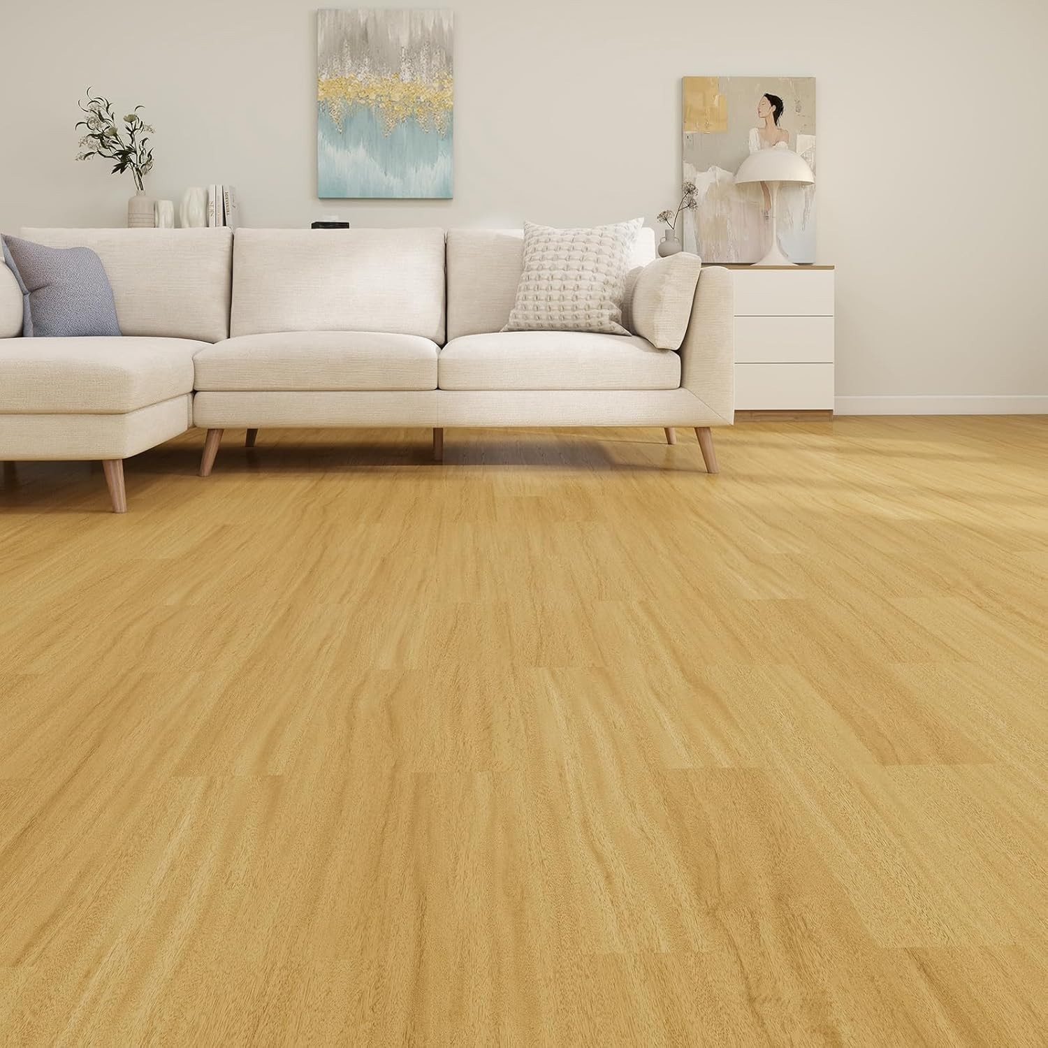 Modern Vinyl Floor Planks Self Adhesive Residential Waterproof Wood Pack 6x