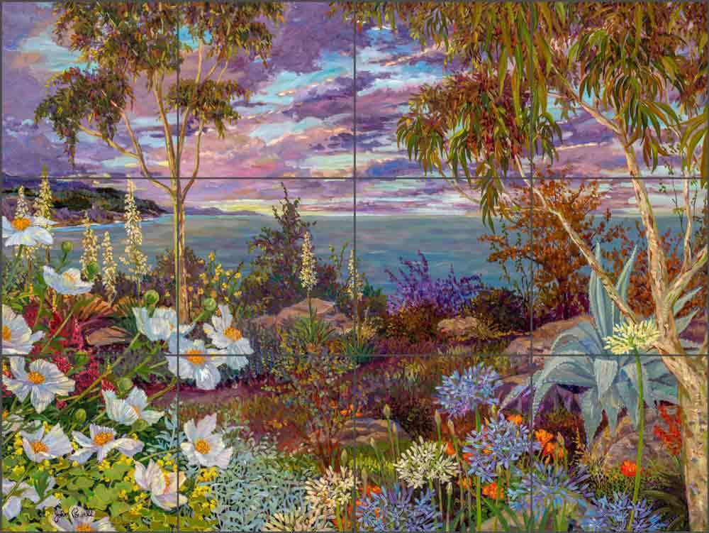 Landscape Tile Backsplash John Powell Floral Art Ceramic Mural POV-JP009