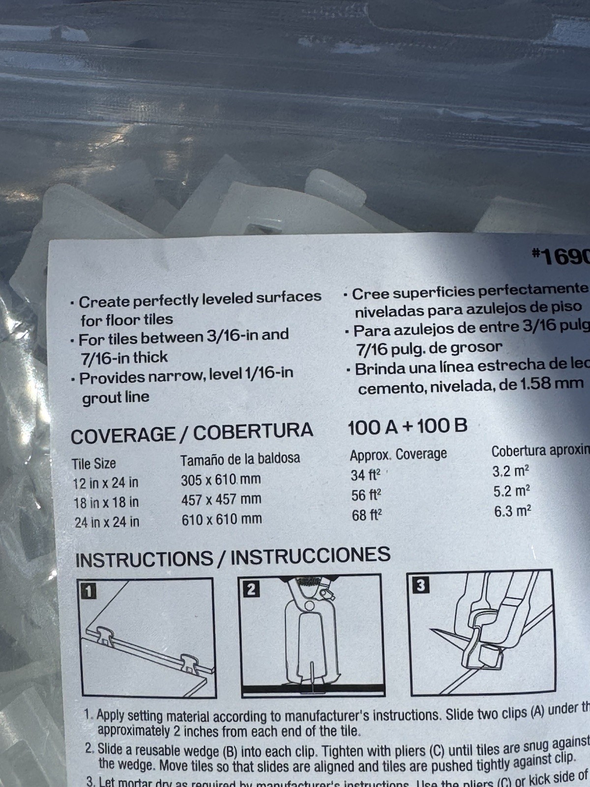 Project Source Curved A Tile Leveling System Clips 13 Bags 1,300ct Total