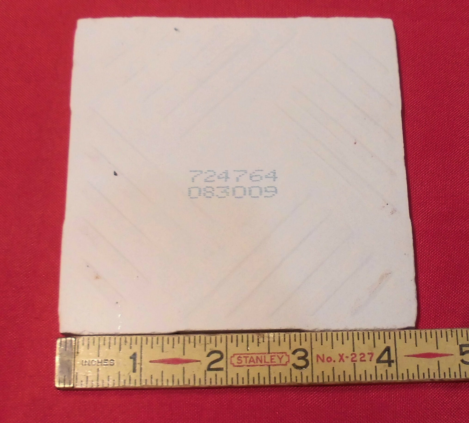 1pc. *Glossy & Bumpy; Bone #M-078* Ceramic Tile 4-1/4″ by United States Tile Co.