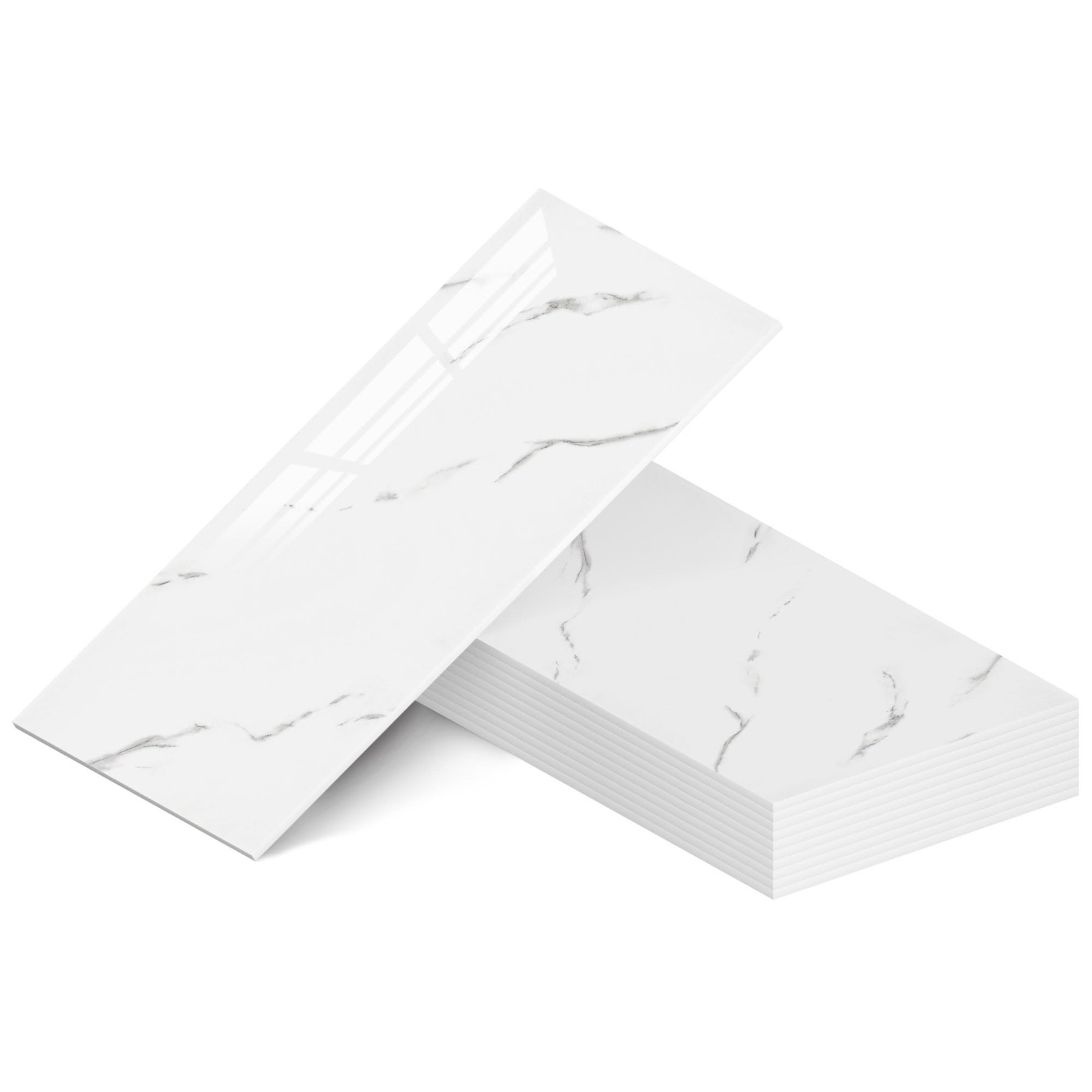 WADILE 23.6″x11.8″ Waterproof Marble Peel and Stick Wall Panels Marble Tile P…