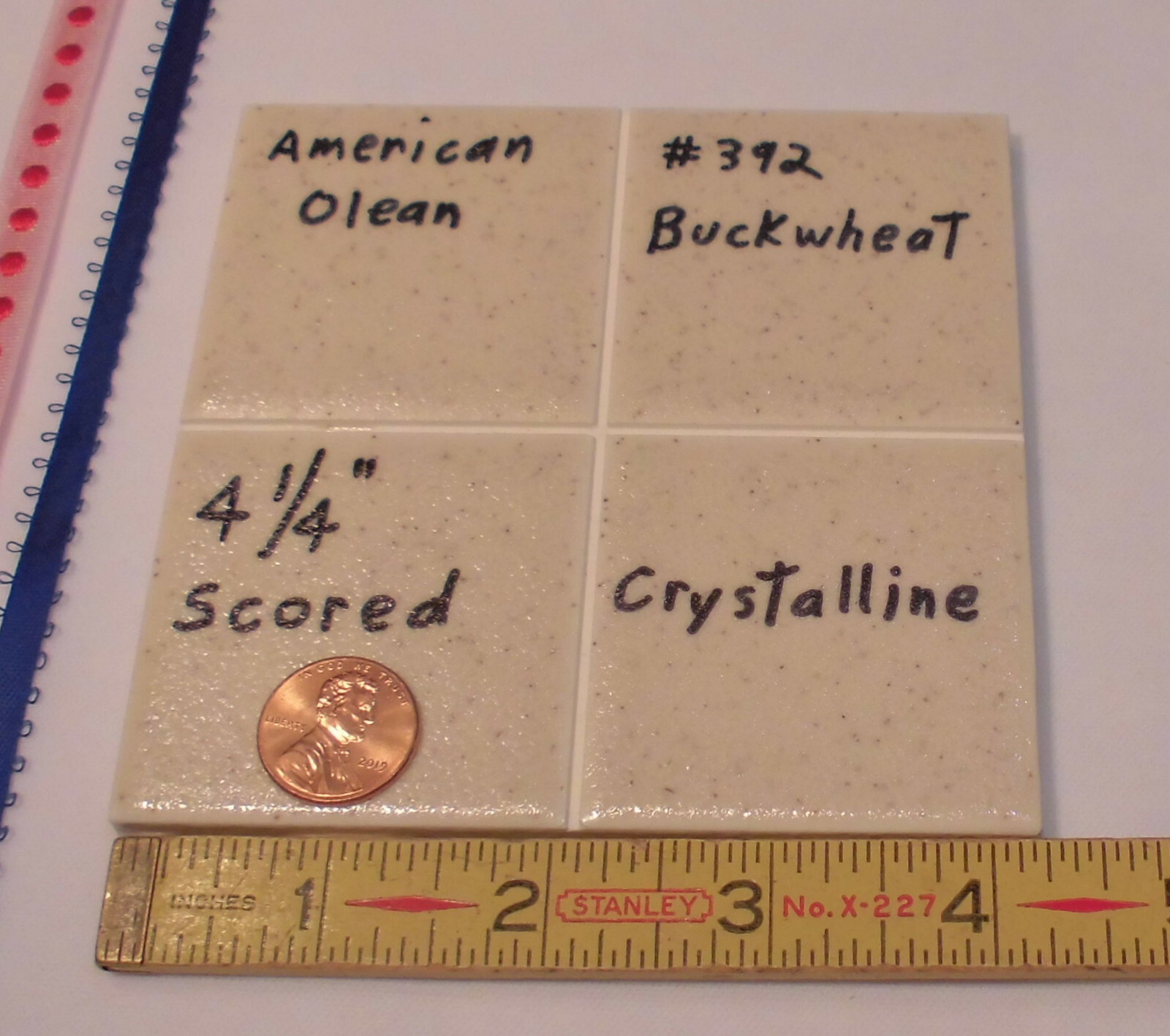 1 pc. *Buckwheat/Browns* 4-1/4″ Ceramic Tile; Scored Crystalline American Olean