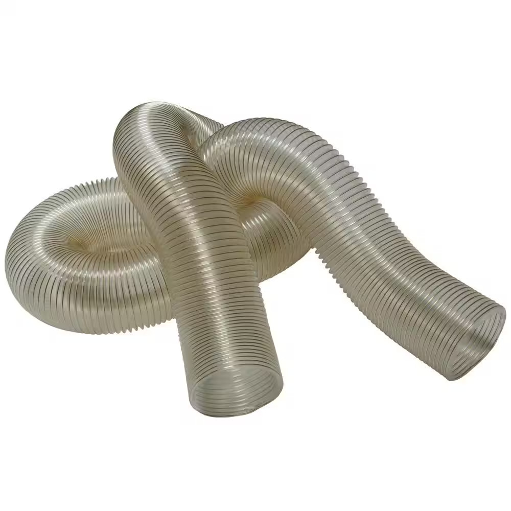 5 In. D X 12 Ft. PVC Coil General Purpose Flexible Ducting in Clear