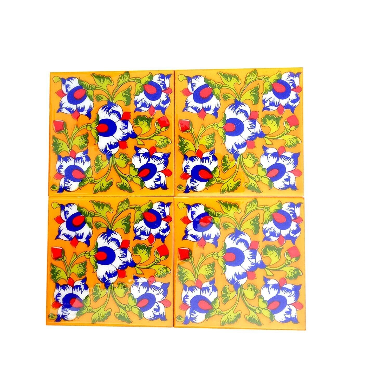 Set Of 4 Home Decor Tile Ceramic High Lighter Wall Bathroom Tiles 6 x 6 Inch