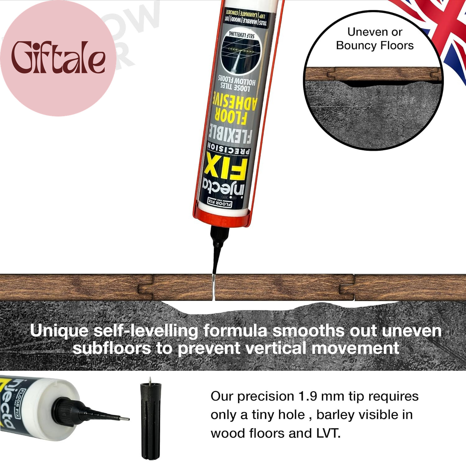 the Original Adhesive – Extra Strength – Fix Loose & Hollow Tiles, Repair Squeak
