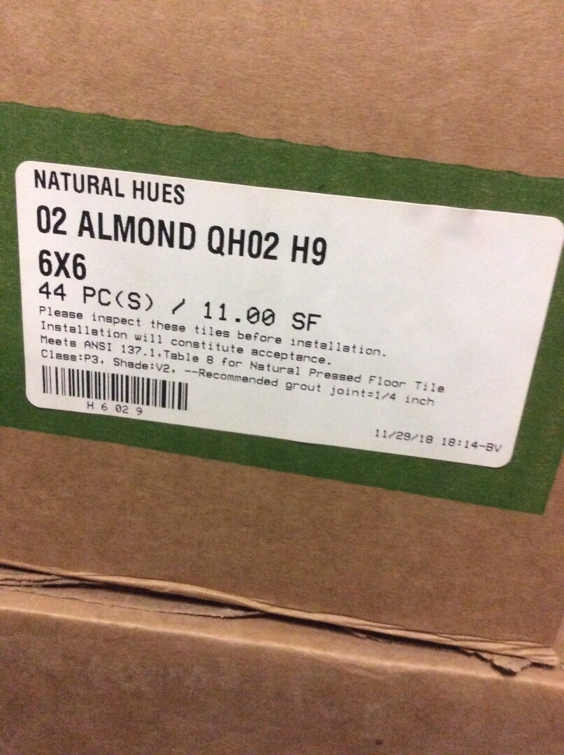 Quarry Tile Company Natural Hues 02 Almond QH02 H9 6X6 44 tiles