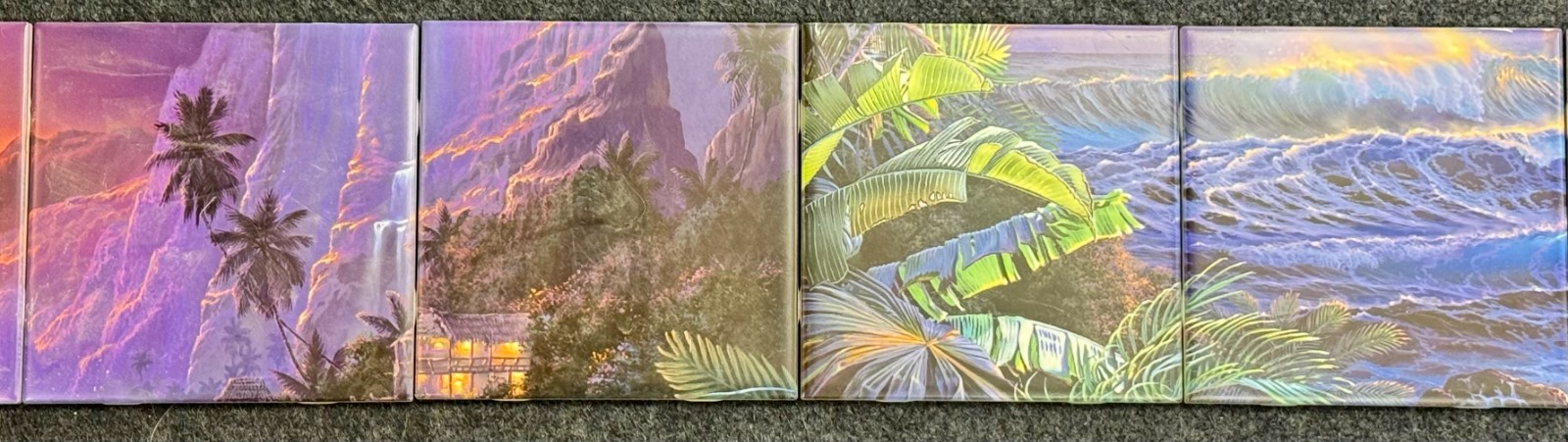 Ceramic Backsplash 6FT TROPICAL OCEAN SUNSET – 6 INCH TILES